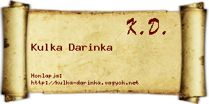 Kulka Darinka névjegykártya